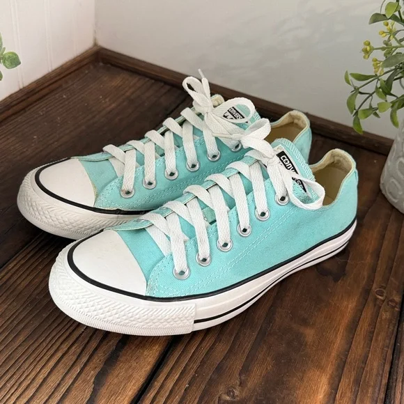 Tiffany Blue Converse Chuck Taylor All Star Aqua Low-Top Sneakers - Picture 3 of 8